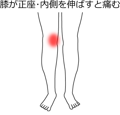 膝が正座･内側を伸ばすと痛む説明画像